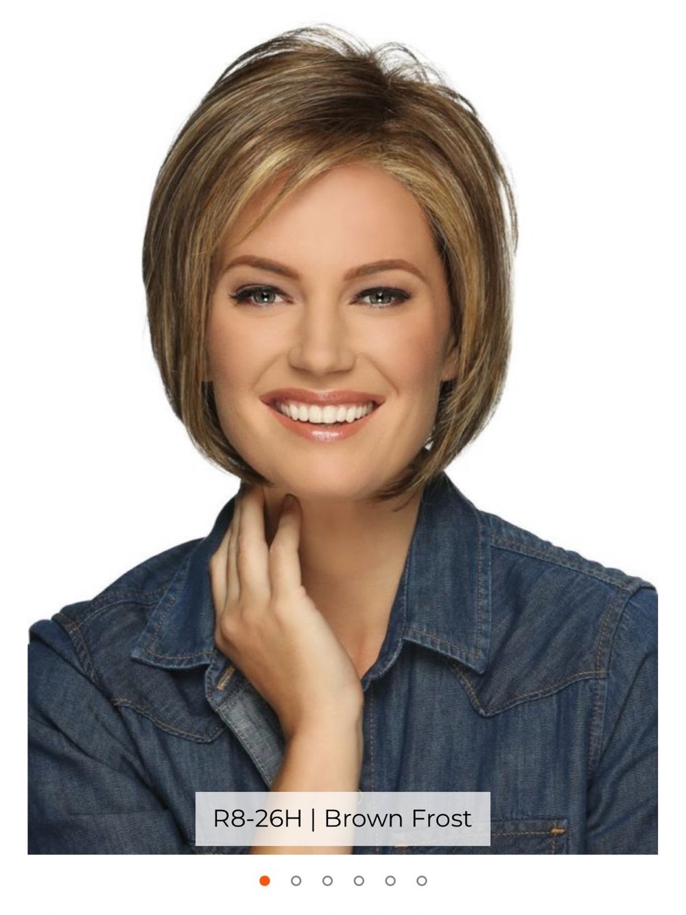 Short Layered Wig in Brown Frost (R8-26H) - Natural Shaded Brown